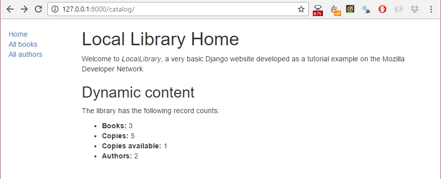Index-Seite der LocalLibrary-Website